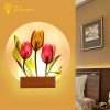 Đèn Tường Led 3D Tròn Hoa Tulip